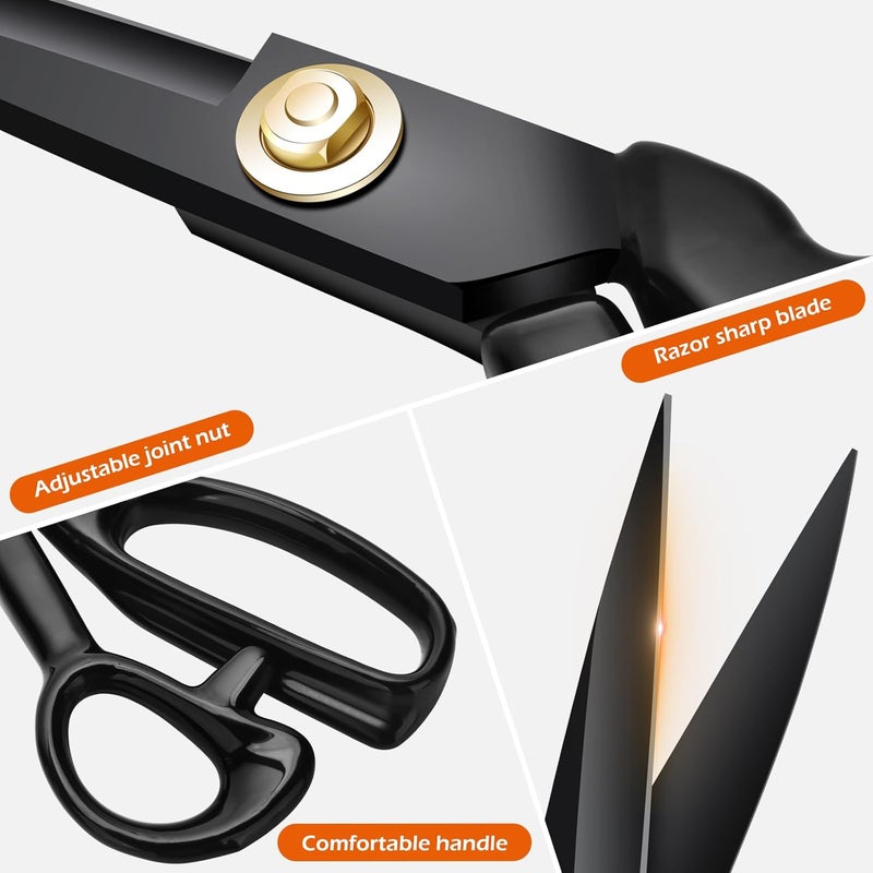 Wteehn Fabric Scissors Professional, 8" Heavy Duty Sewing Scissor for Fabric Cutting, Tailor Sharp Sewing Shears for Cutting Leather craft Home Office Students Artists Dressmakers - Image 3